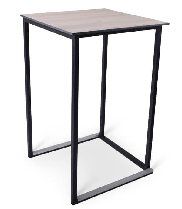 Statafel Kubo Timesquare zwart - eiken grijs compact 70 x 70 cm