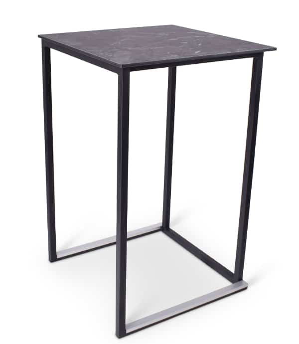 Statafel Kubo Timesquare zwart - zwart marmer compact 70 x 70 cm