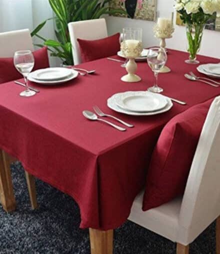 Damast Bordeaux tafelkleed outlet